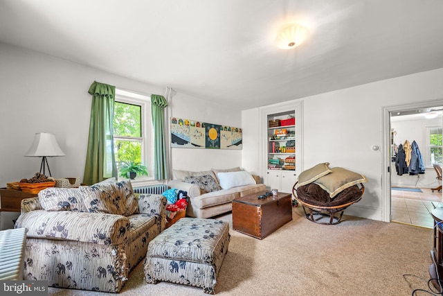 view of carpeted living room