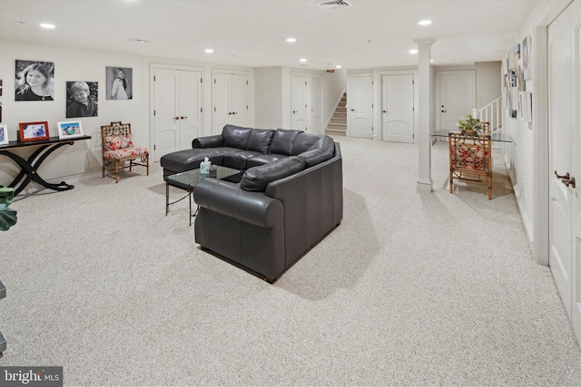 view of carpeted living room