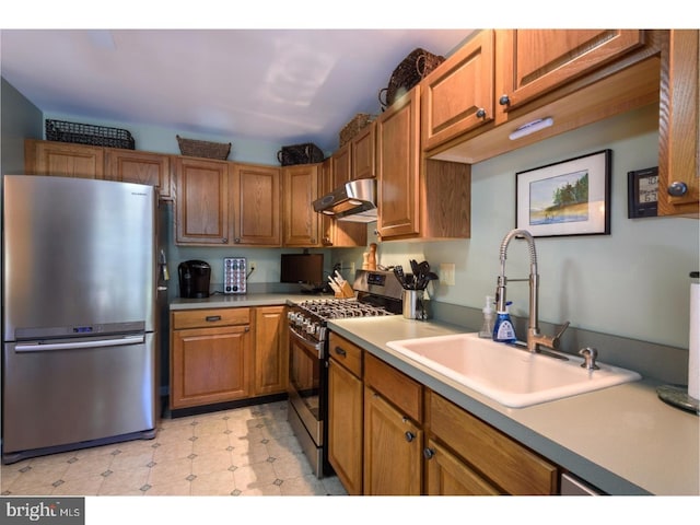 kitchen with stainless steel appliances and sink