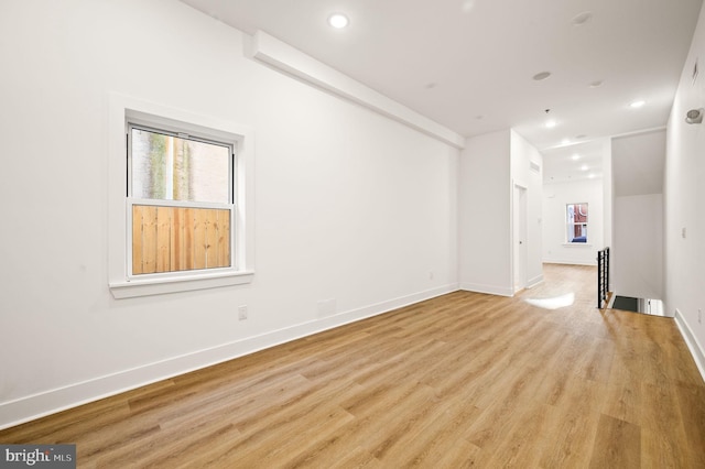 empty room featuring light hardwood / wood-style flooring