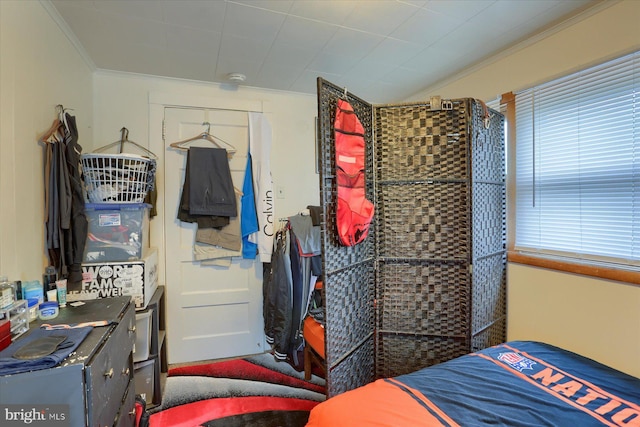 bedroom featuring ornamental molding