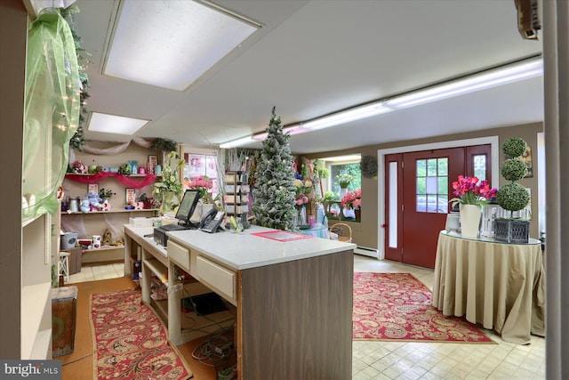 kitchen featuring a baseboard heating unit