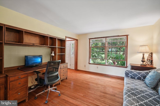 office space featuring light hardwood / wood-style flooring