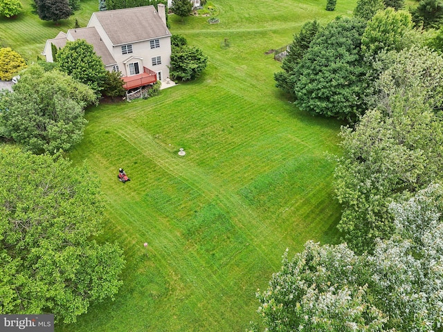 drone / aerial view with a rural view