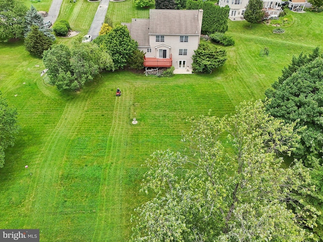 aerial view featuring a rural view