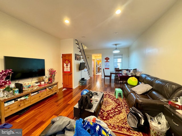 living room featuring hardwood / wood-style floors