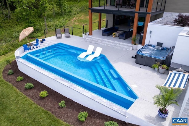 225 Cherry Ridge Ln, Lexington, VA 24450 - view of pool with a hot tub and a patio area