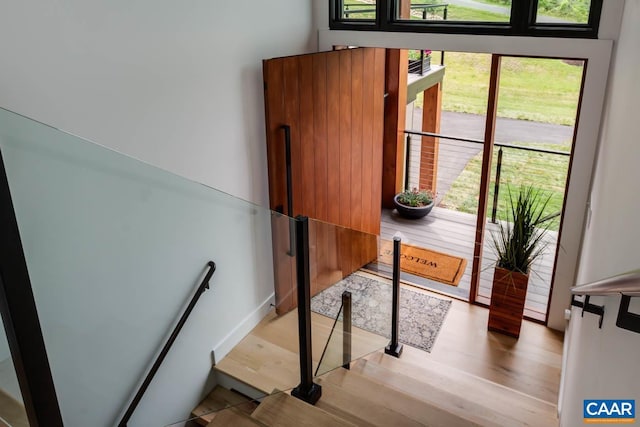 225 Cherry Ridge Ln, Lexington, VA 24450 - staircase with hardwood / wood-style flooring