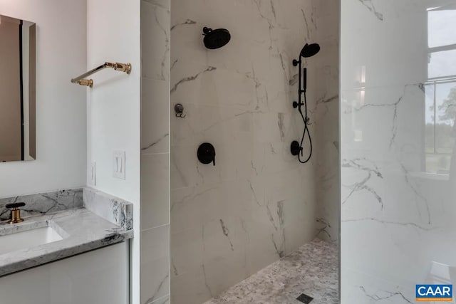 225 Cherry Ridge Ln, Lexington, VA 24450 - bathroom featuring a tile shower and vanity