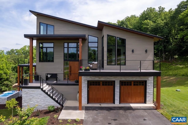 225 Cherry Ridge Ln, Lexington, VA 24450 - view of front facade with a garage and a front lawn