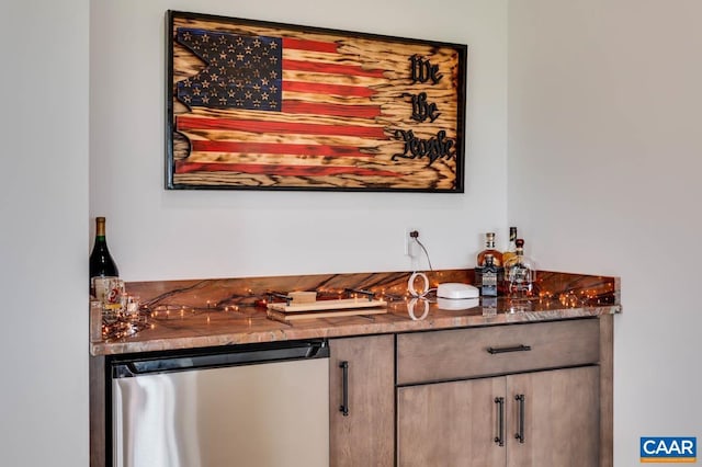 225 Cherry Ridge Ln, Lexington, VA 24450 - indoor wet bar featuring stainless steel dishwasher and refrigerator
