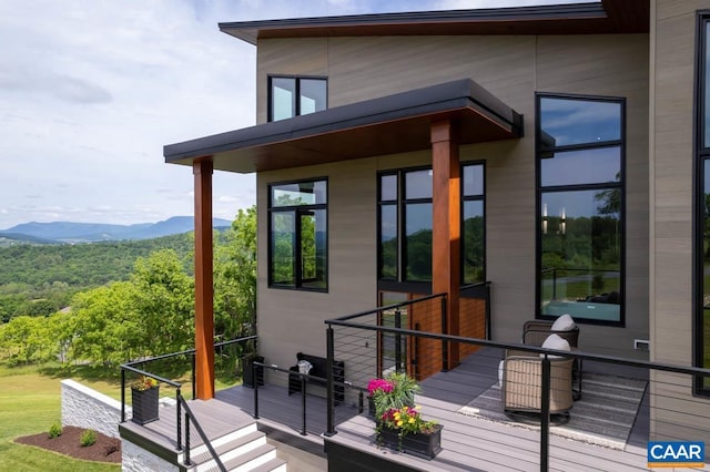 225 Cherry Ridge Ln, Lexington, VA 24450 - wooden deck with a mountain view