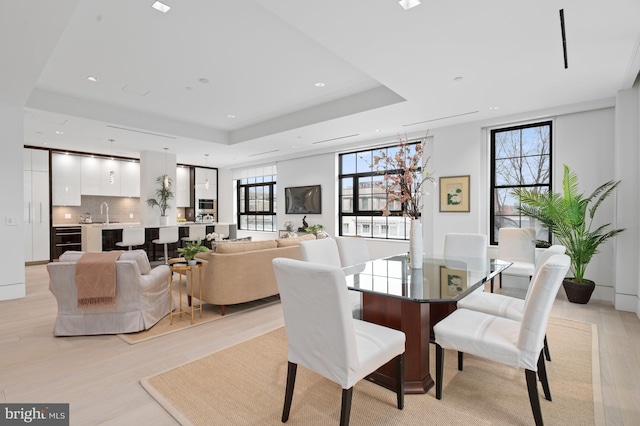 dining area featuring light hardwood / wood-style flooring