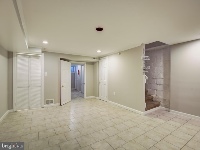 view of tiled spare room