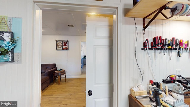 bathroom featuring hardwood / wood-style flooring