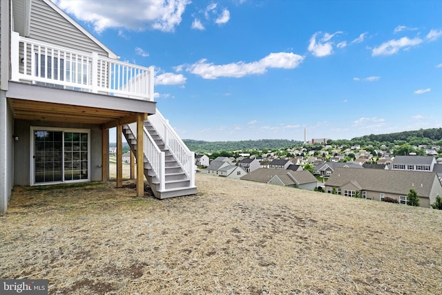 view of yard with a deck