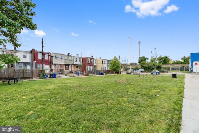 surrounding community featuring a yard