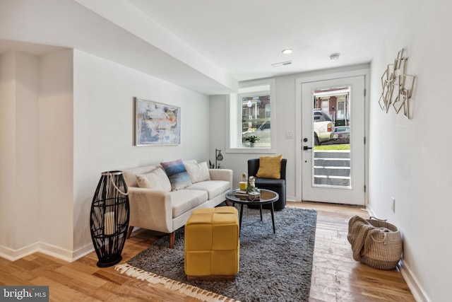 living room featuring hardwood / wood-style flooring