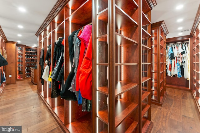 spacious closet with wood-type flooring