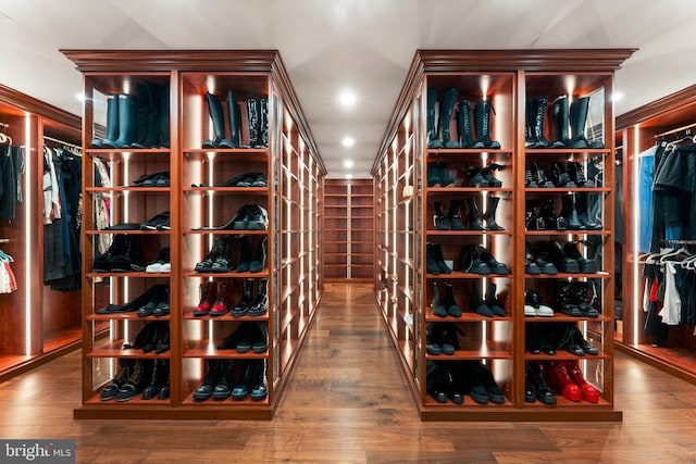 spacious closet featuring wood-type flooring