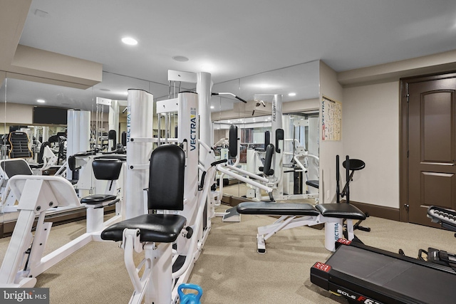 gym with carpet floors