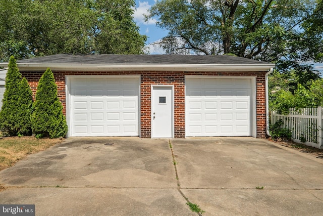 view of garage