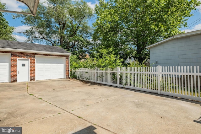 view of garage