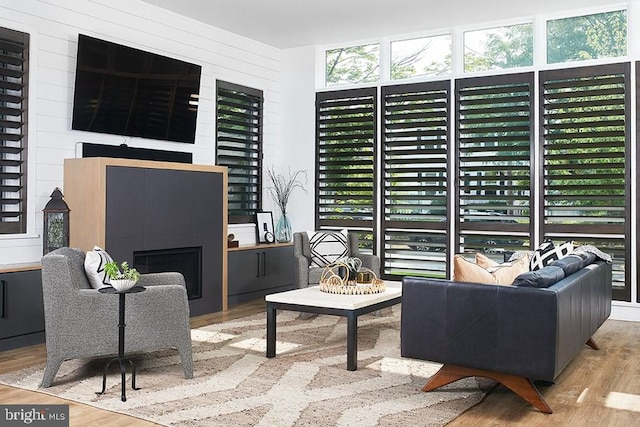 interior space with light hardwood / wood-style flooring