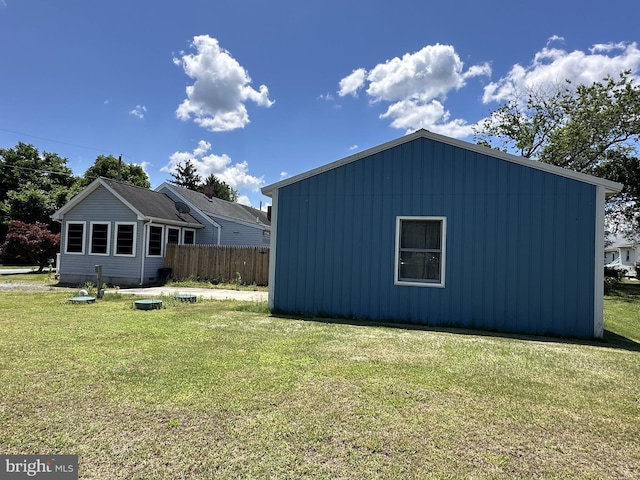 exterior space with a yard