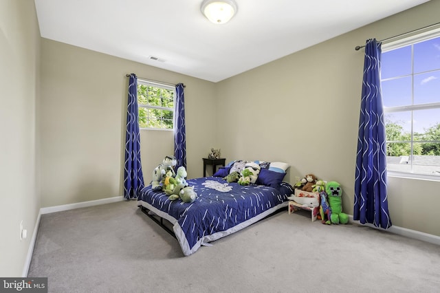 view of carpeted bedroom