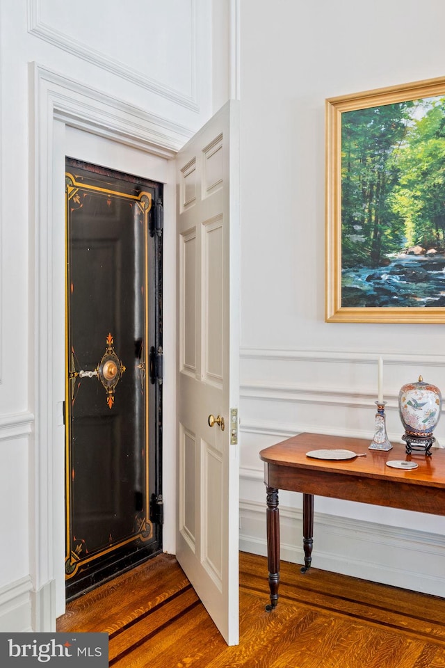 interior space featuring hardwood / wood-style floors