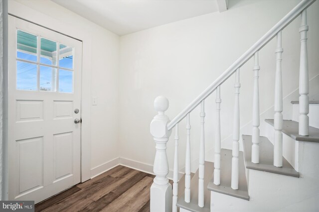 foyer featuring dark hardwood / wood-style floors