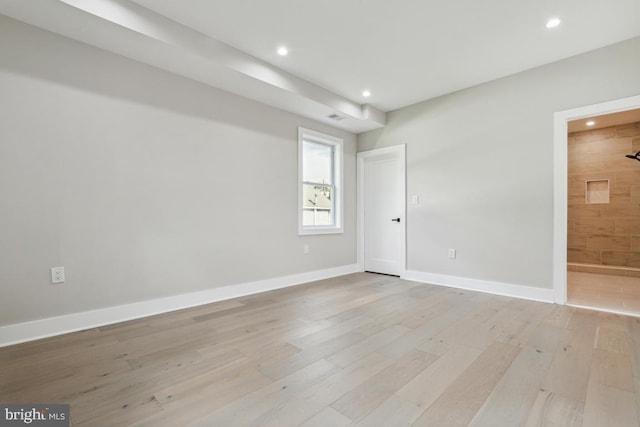 empty room featuring light hardwood / wood-style flooring