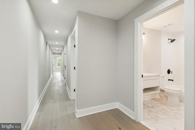 interior space with light hardwood / wood-style floors