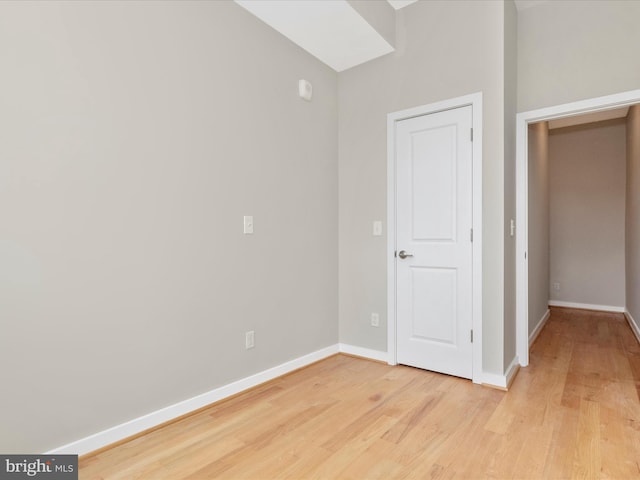 unfurnished bedroom featuring light hardwood / wood-style floors