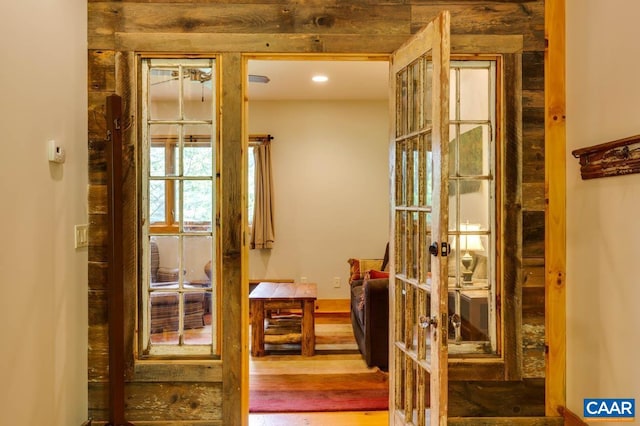 hallway featuring wood finished floors