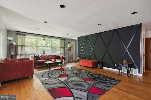 living room featuring hardwood / wood-style floors