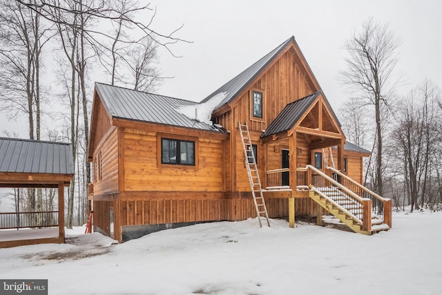 view of front of house with metal roof