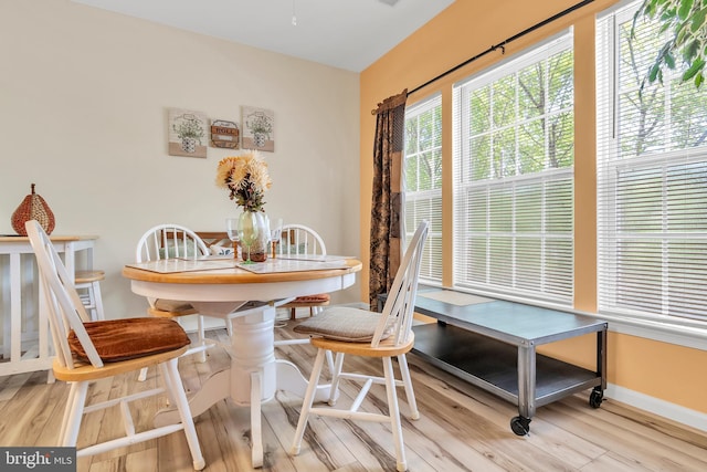 dining area featuring hardwood / wood-style flooring