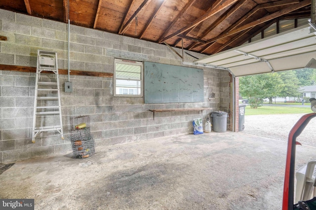 view of garage