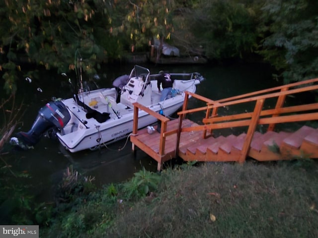 view of dock area