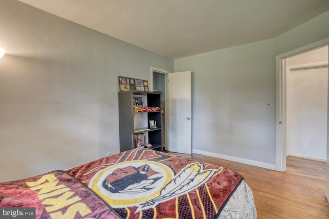 bedroom featuring light wood-type flooring