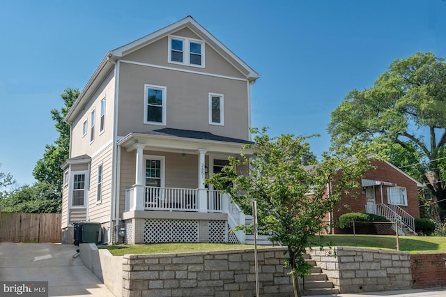 view of front of property with covered porch