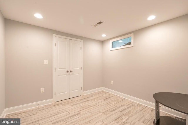 interior space featuring light hardwood / wood-style floors