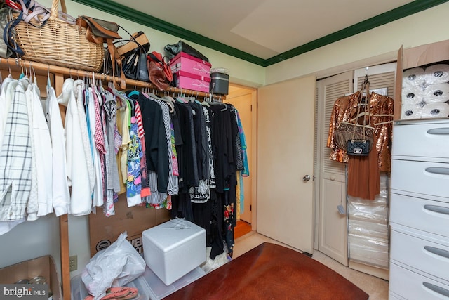 view of walk in closet