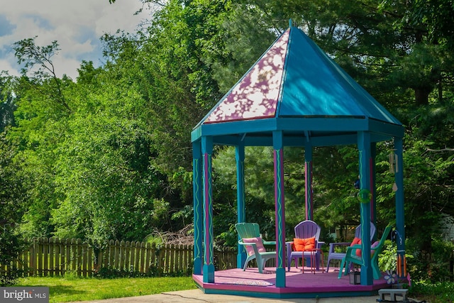 view of outbuilding featuring a gazebo