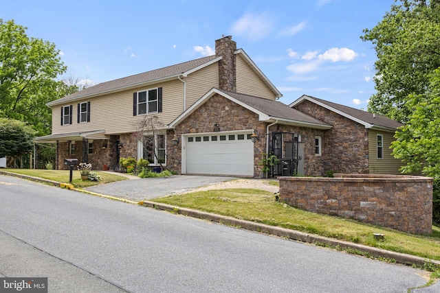 view of front facade with a garage