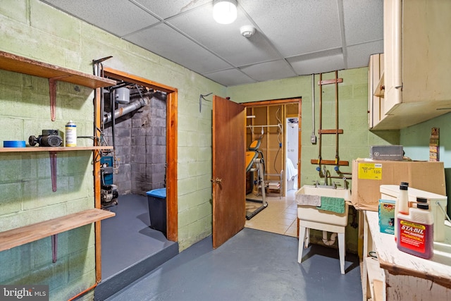 utility room with water heater