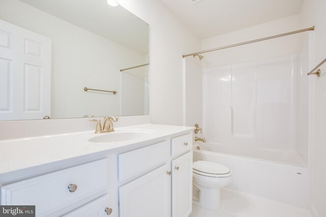 2107 Warrenton Rd, Fredericksburg, VA 22406 - full bath featuring toilet, vanity,  shower combination, and tile patterned flooring