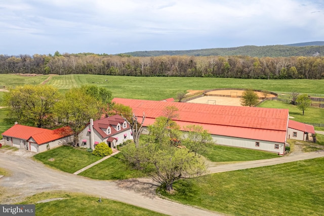 bird's eye view with a rural view